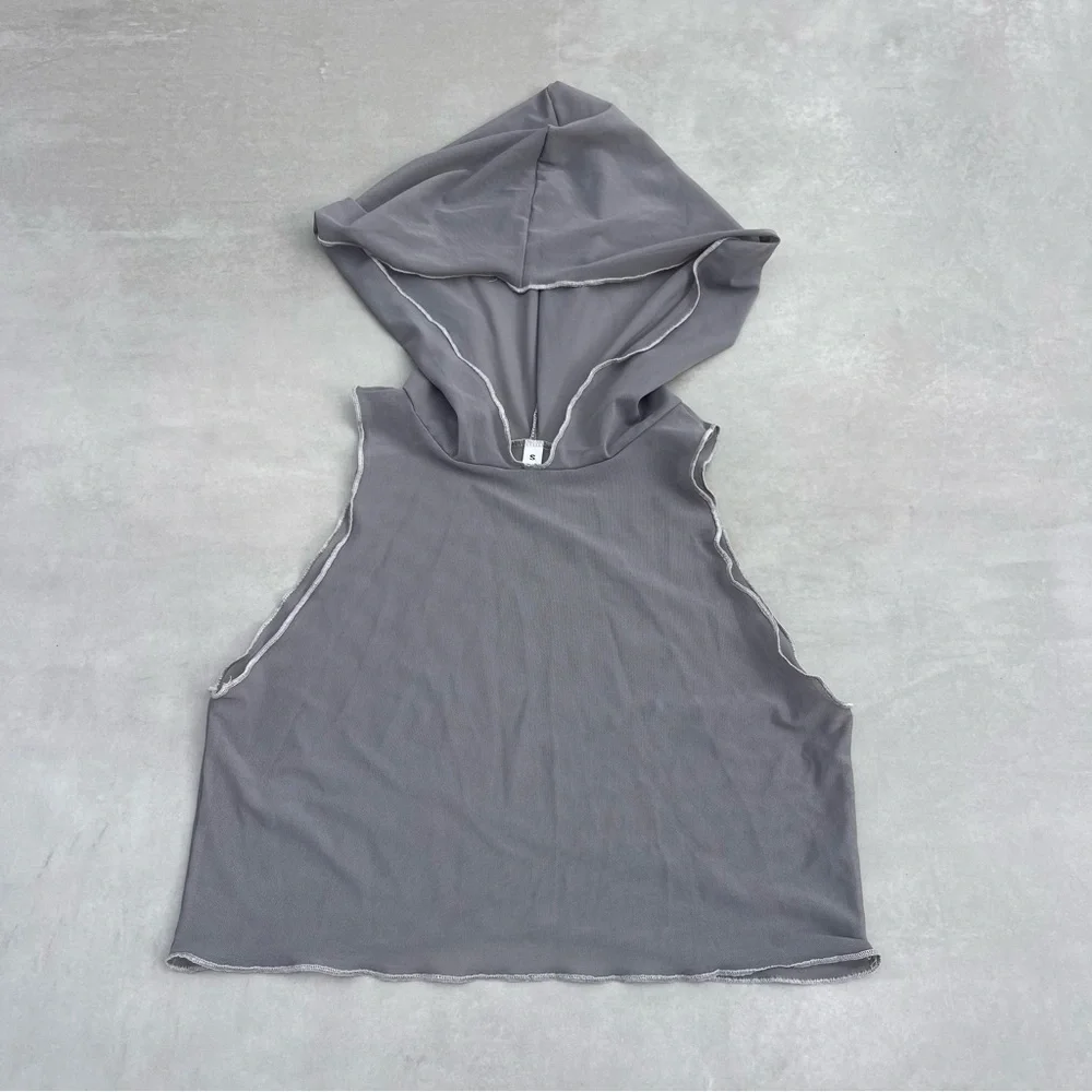 Mesh Hooded Rave Tank Top - Picture 1 of 3